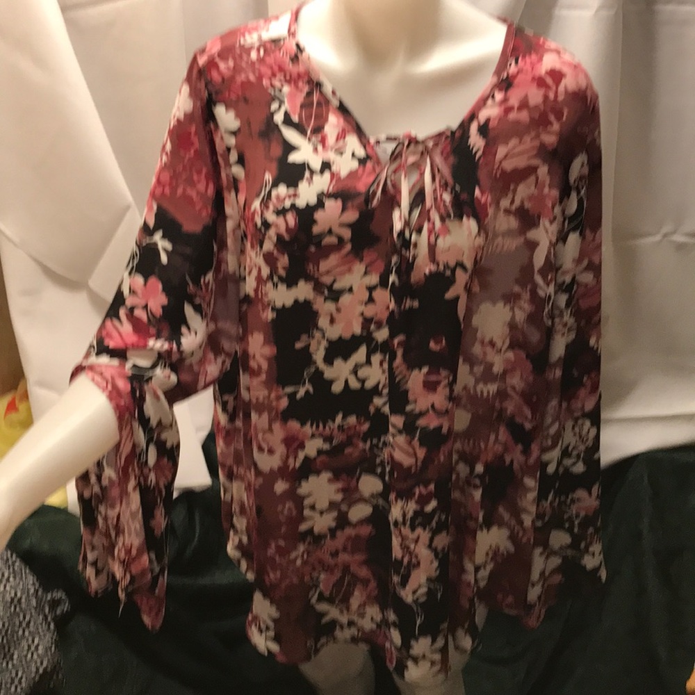 NWT sz 3x pink floral blouse FINAL SALE
